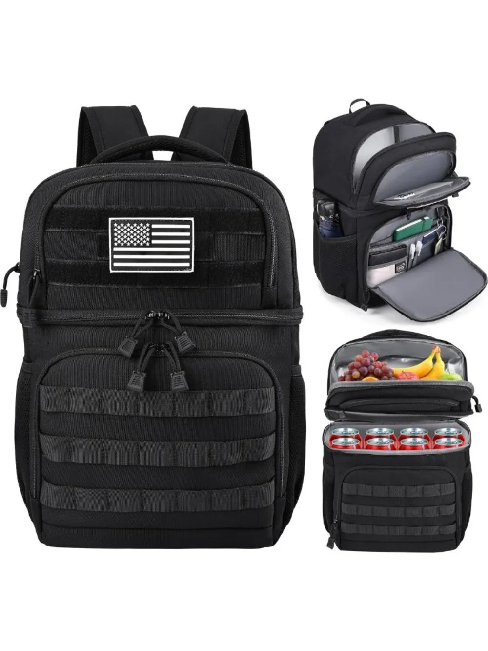 Tactical Insulated Lunch Backpack for Men, Double Deck Cooler & Leakproof Design